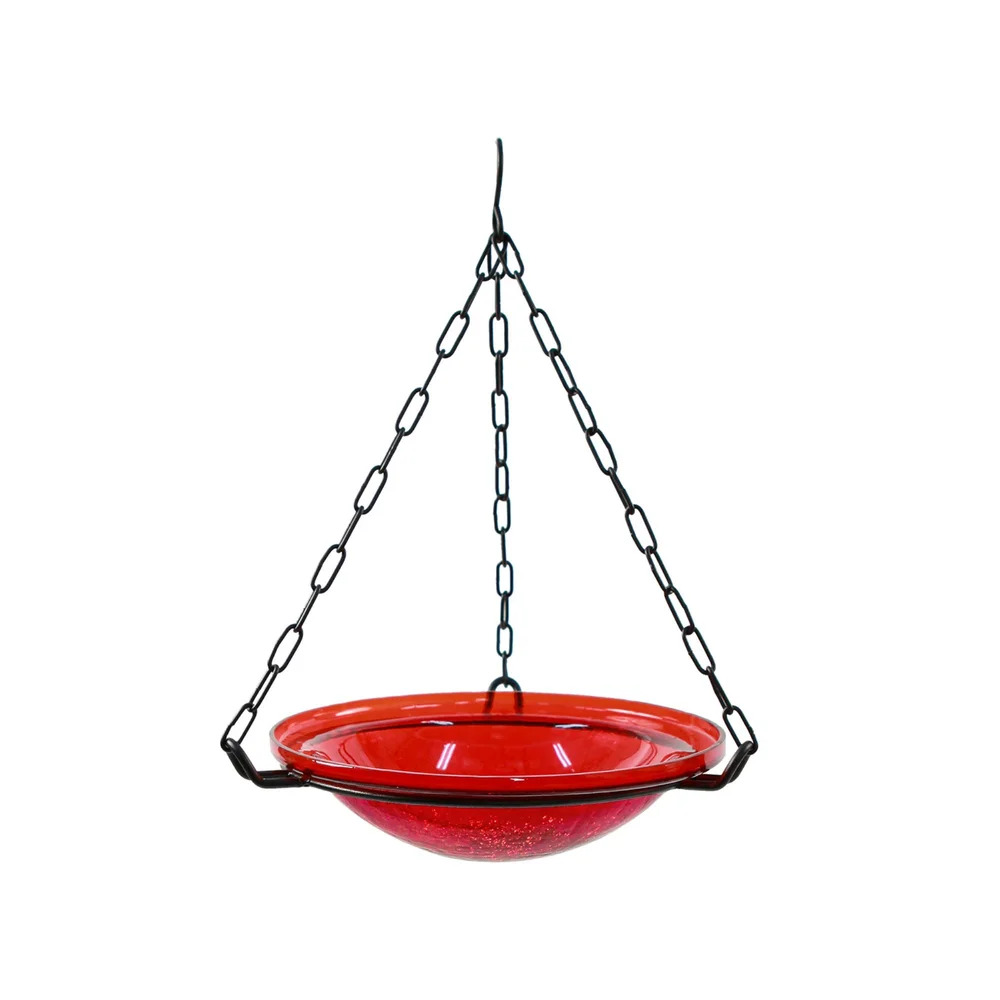 Achla 12 Inch Crackle Glass Birdbath