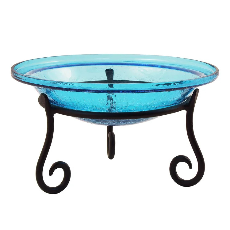 Achla 14 Inch Crackle Birdbath with Short Stand