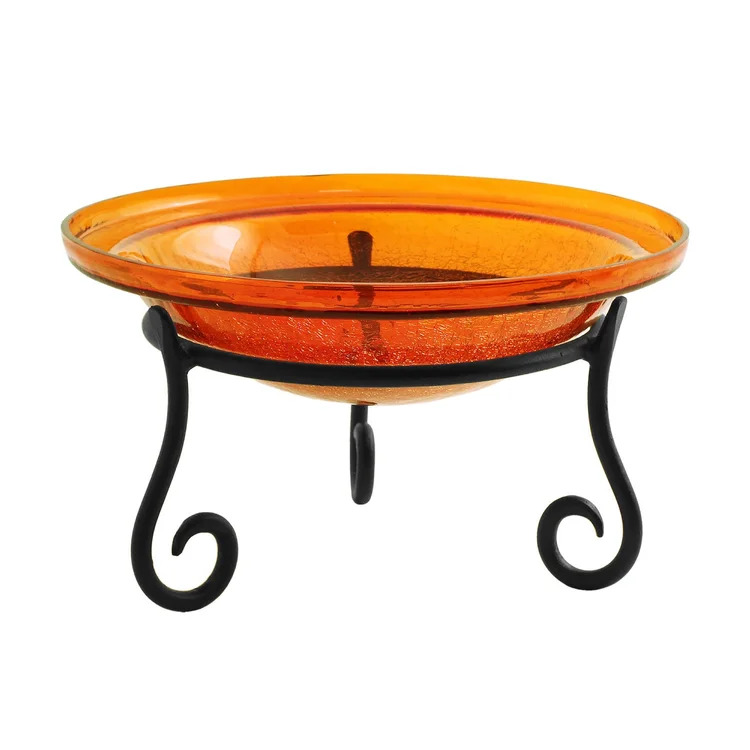 Achla 14 Inch Crackle Birdbath with Short Stand