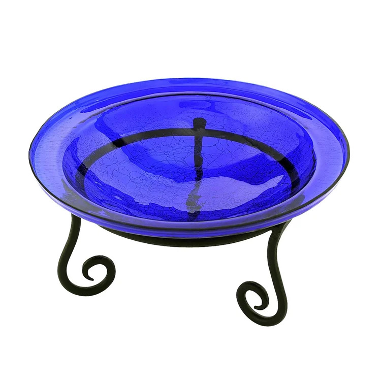 Achla 14 Inch Crackle Birdbath with Short Stand
