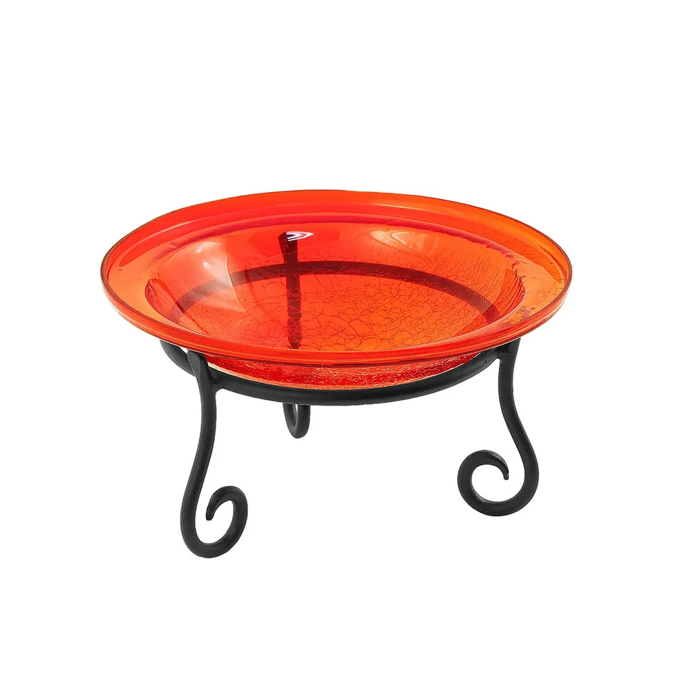 Achla 14 Inch Crackle Birdbath with Short Stand