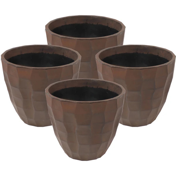 Sunnydaze 16 Inch Pebbled Polyresin Planter