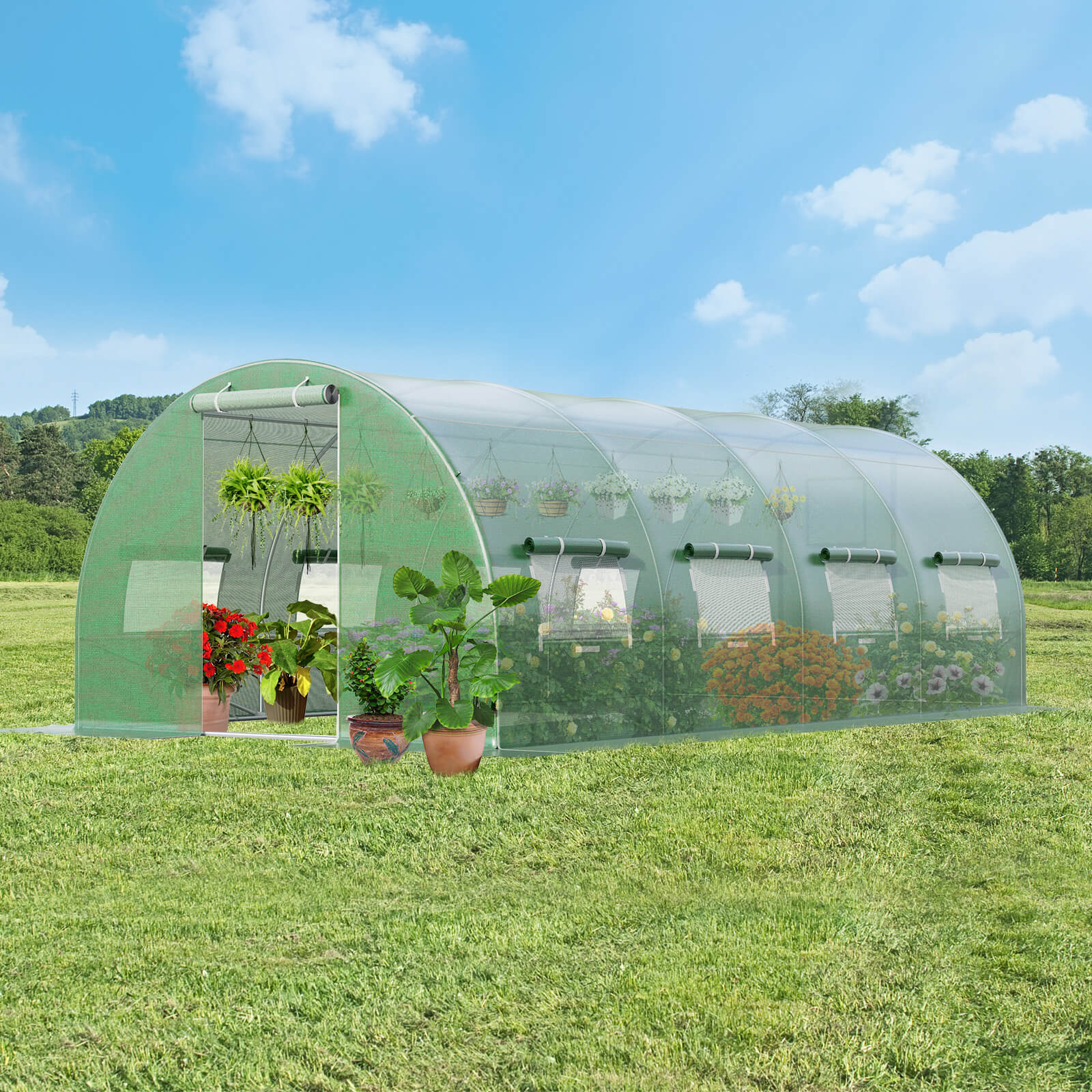 Costway 20 x 10 Foot Walk-In Tunnel Greenhouse 