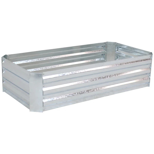 Sunnydaze 4 x 2 Foot Galvanized Steel Rectangular Raised Garden Bed