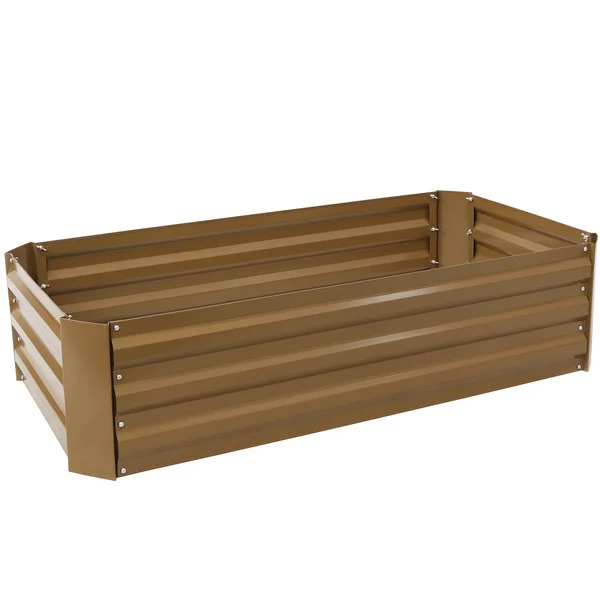 Sunnydaze 4 x 2 Foot Galvanized Steel Rectangular Raised Garden Bed