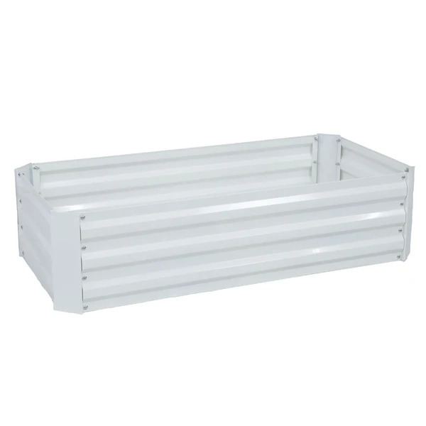 Sunnydaze 4 x 2 Foot Galvanized Steel Rectangular Raised Garden Bed