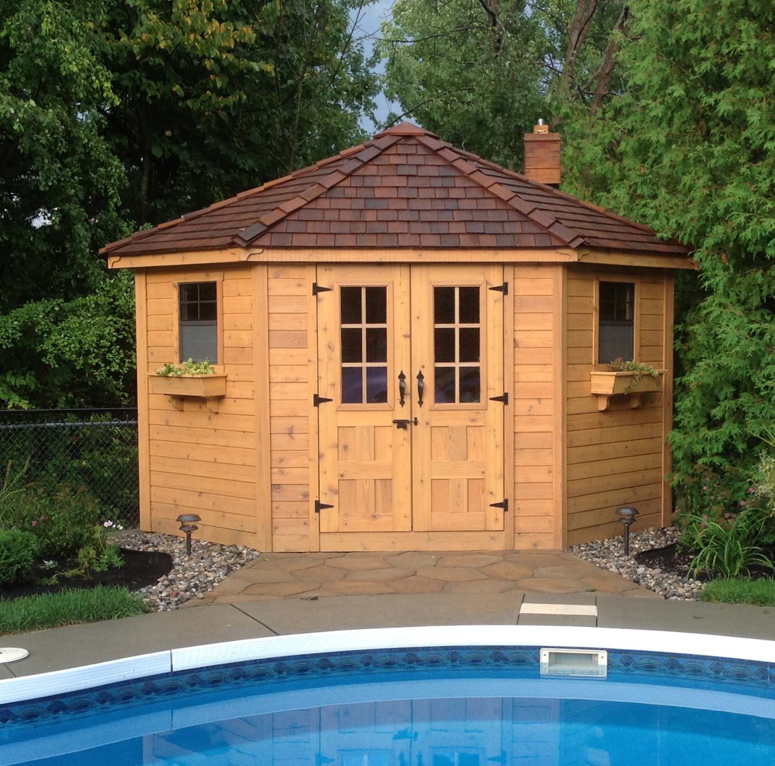 Outdoor Living Today 9 x 9 Foot Penthouse Cedar Corner Shed