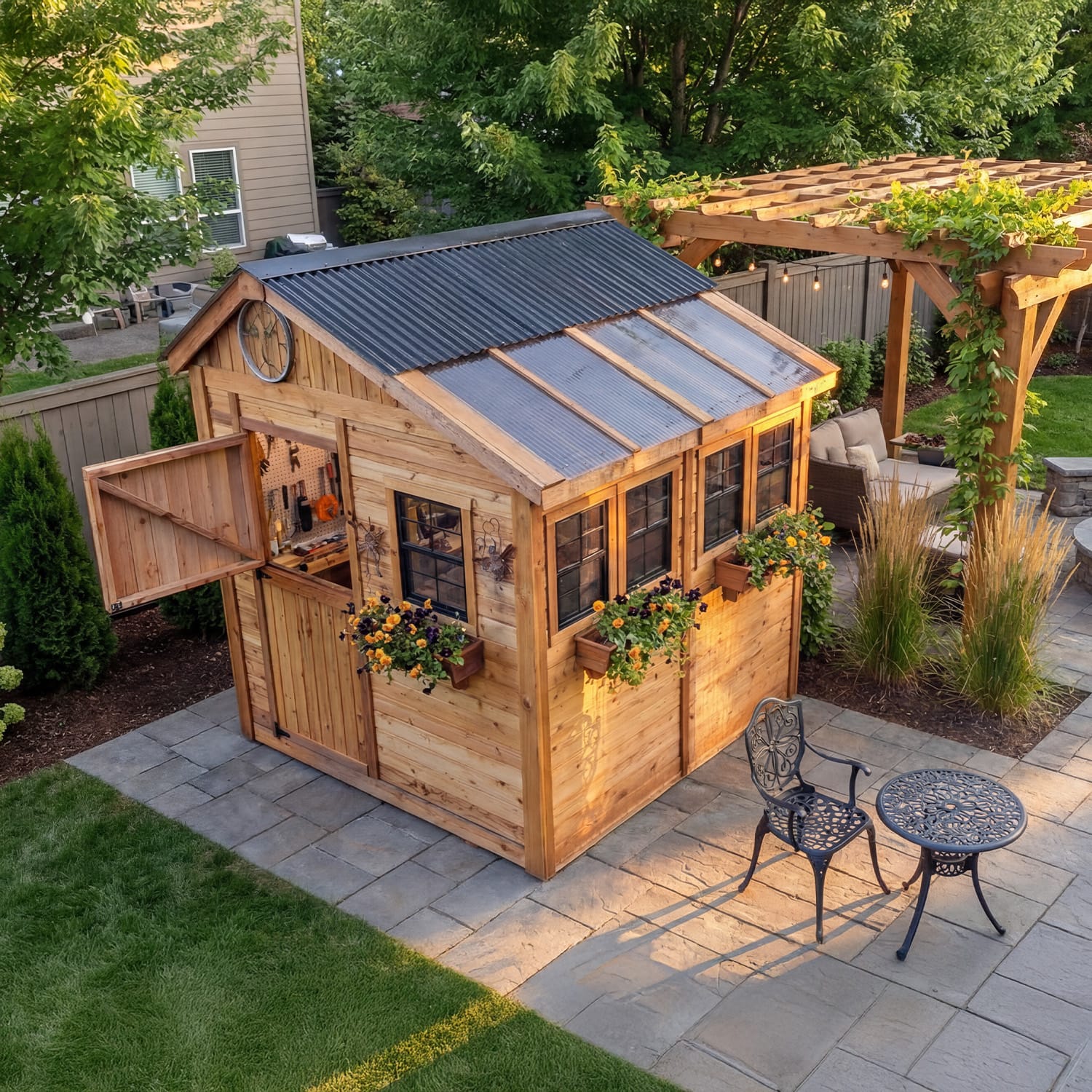 Outdoor Living Today 8 x 8 Foot SunShed Cedar Garden Shed