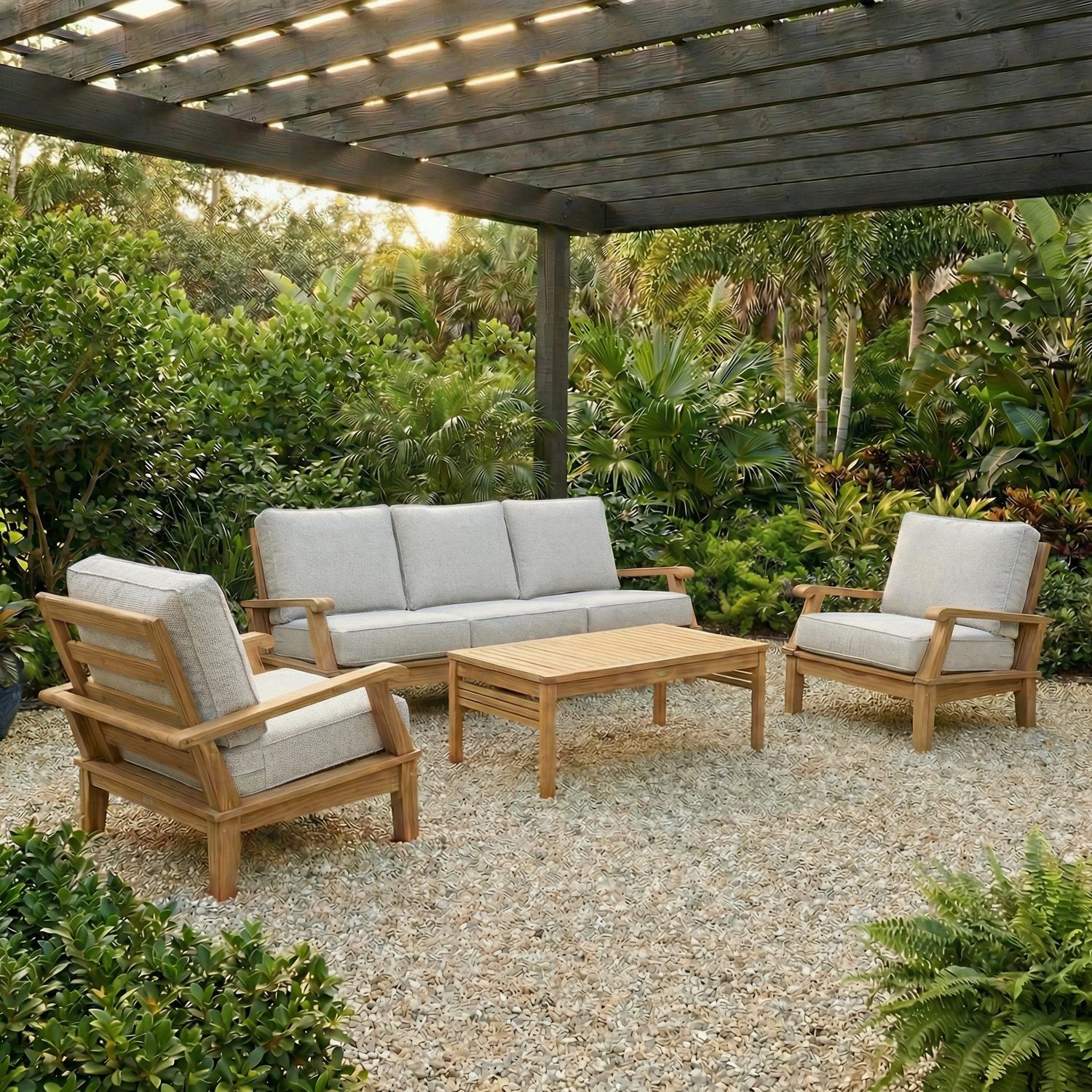 Royal Teak Collection Miami Right Arm 2-Seater Loveseat