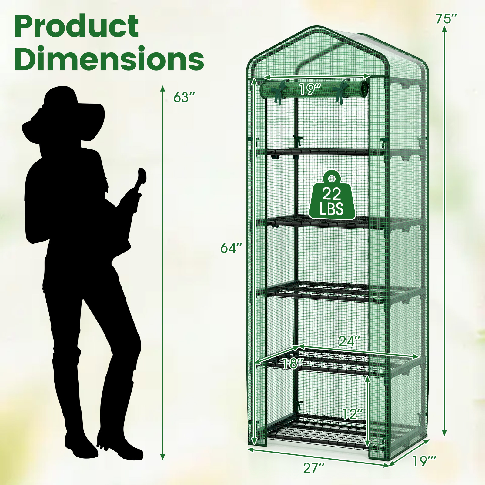 Costway 27 Inch 5-Tier Grow House