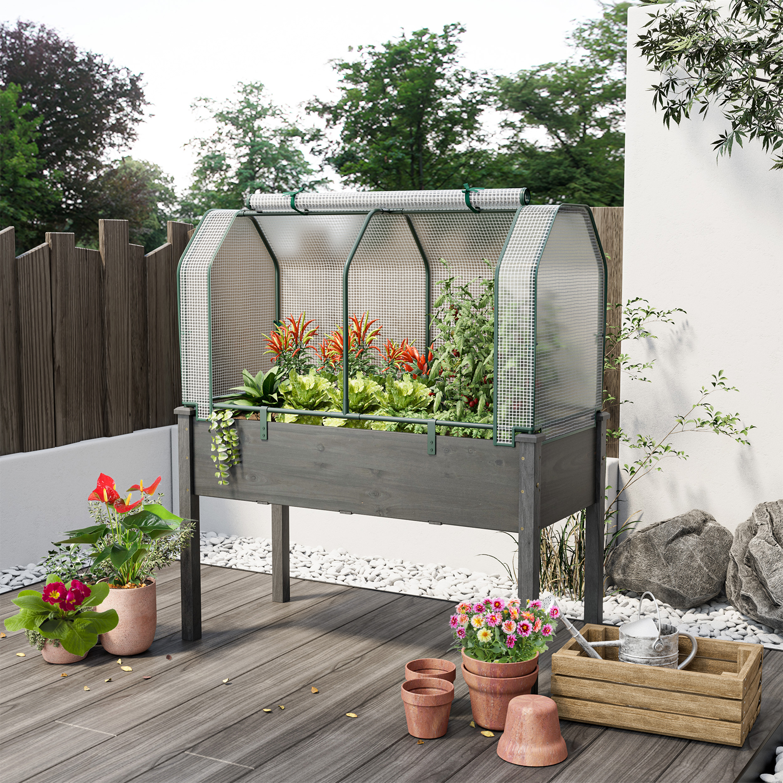 Costway 48 x 22 Inch Mini Roll-Up Door Greenhouse