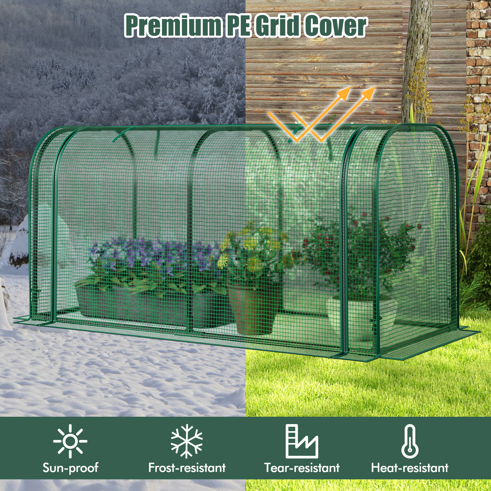 Costway 47 x 22 Inch Mini Tunnel Greenhouse