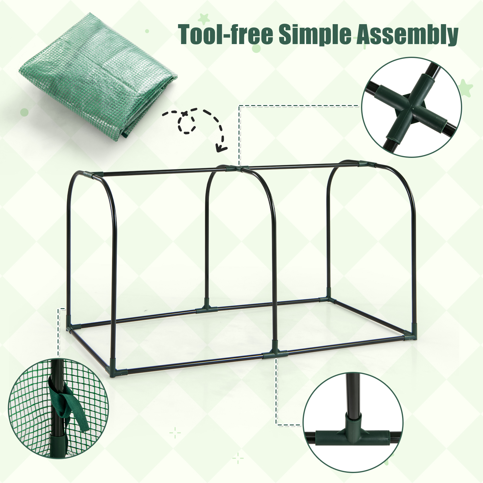 Costway 47 x 22 Inch Mini Tunnel Greenhouse