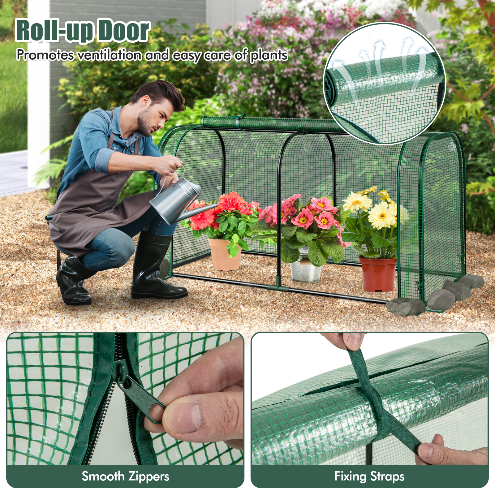Costway 47 x 22 Inch Mini Tunnel Greenhouse