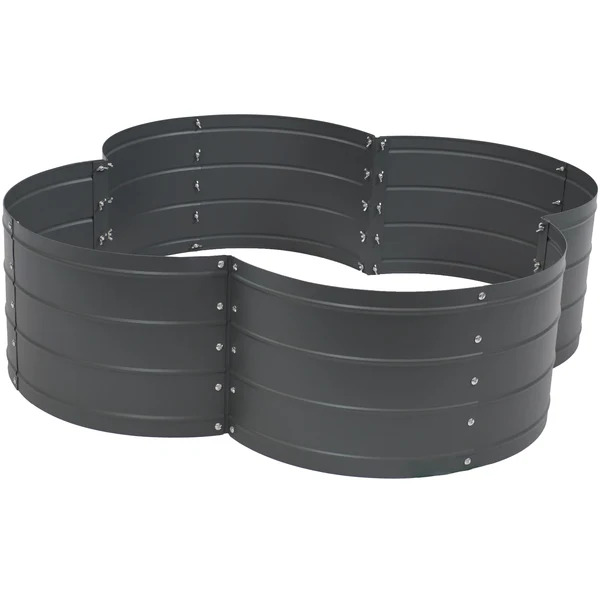Sunnydaze Four Leaf Clover Galvanized Steel Raised Garden Bed