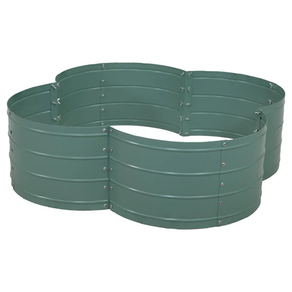 Sunnydaze Four Leaf Clover Galvanized Steel Raised Garden Bed