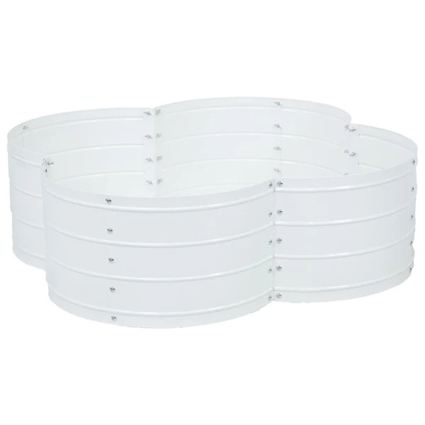 Sunnydaze Four Leaf Clover Galvanized Steel Raised Garden Bed