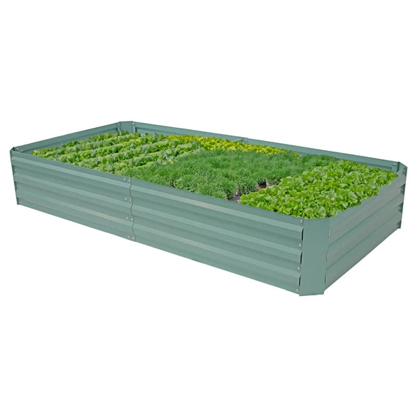 Sunnydaze 4 x 8 Foot Rectangle Galvanized Steel Raised Garden Bed