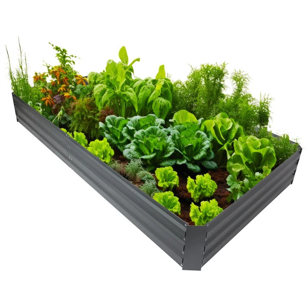 Sunnydaze 4 x 8 Foot Rectangle Galvanized Steel Raised Garden Bed