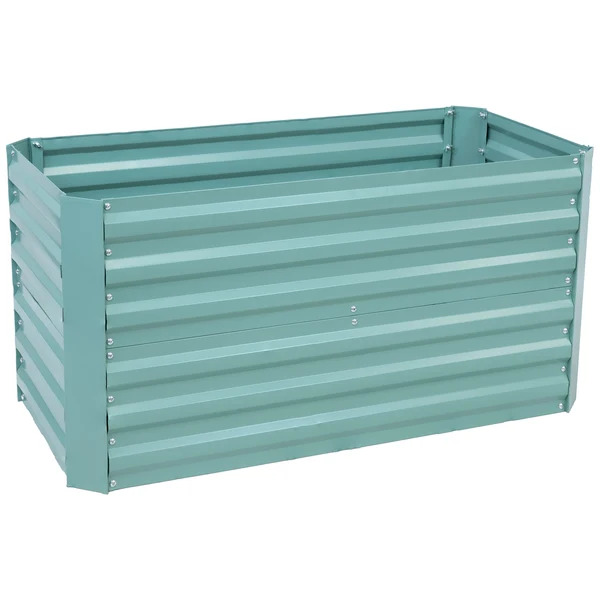 Sunnydaze 4 x 2 Foot Rectangle Galvanized Steel Raised Garden Bed