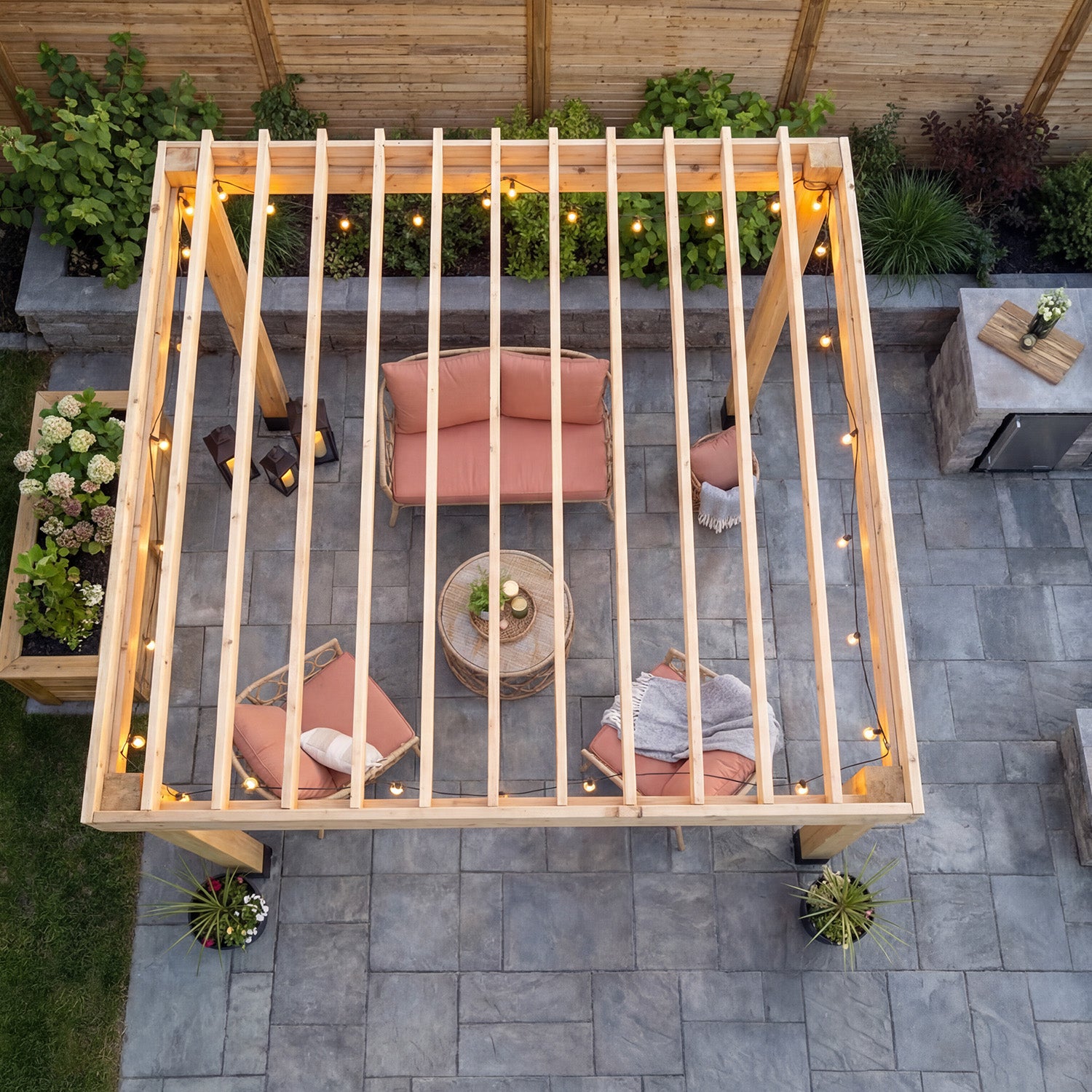 Outdoor Living Today 10 x 10 Foot Urban Escape Cedar Pergola