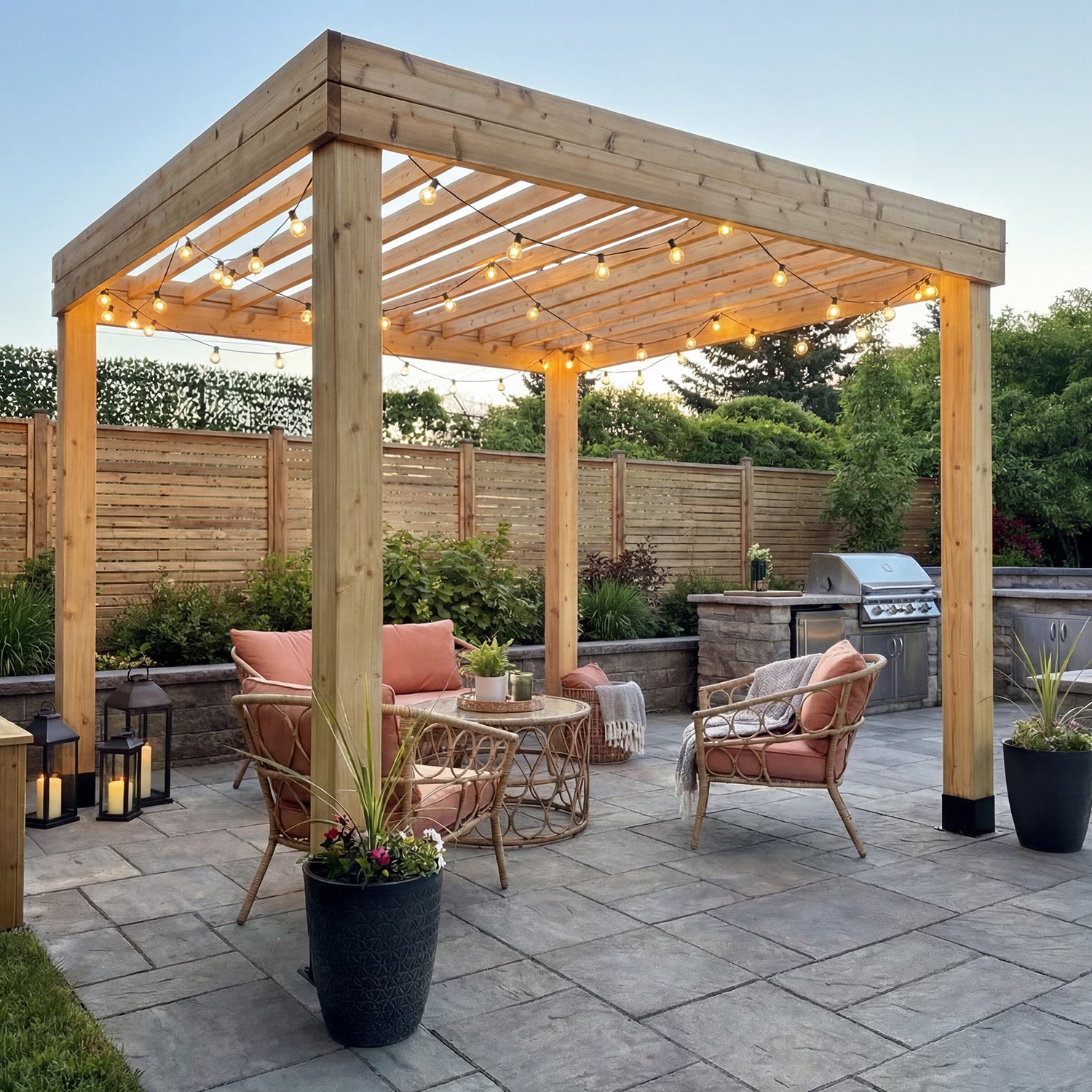 Outdoor Living Today 10 x 10 Foot Urban Escape Cedar Pergola