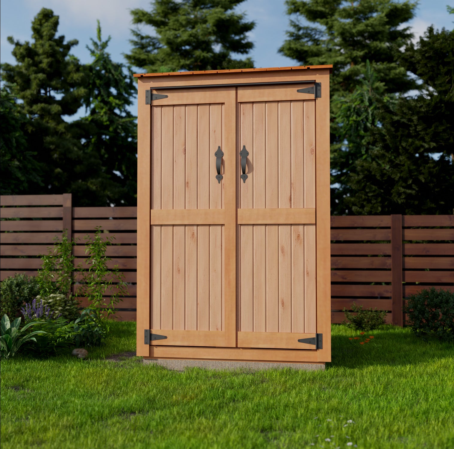 Outdoor Living Today 4 x 2 Foot Cedar Garden Chalet Tool Shed