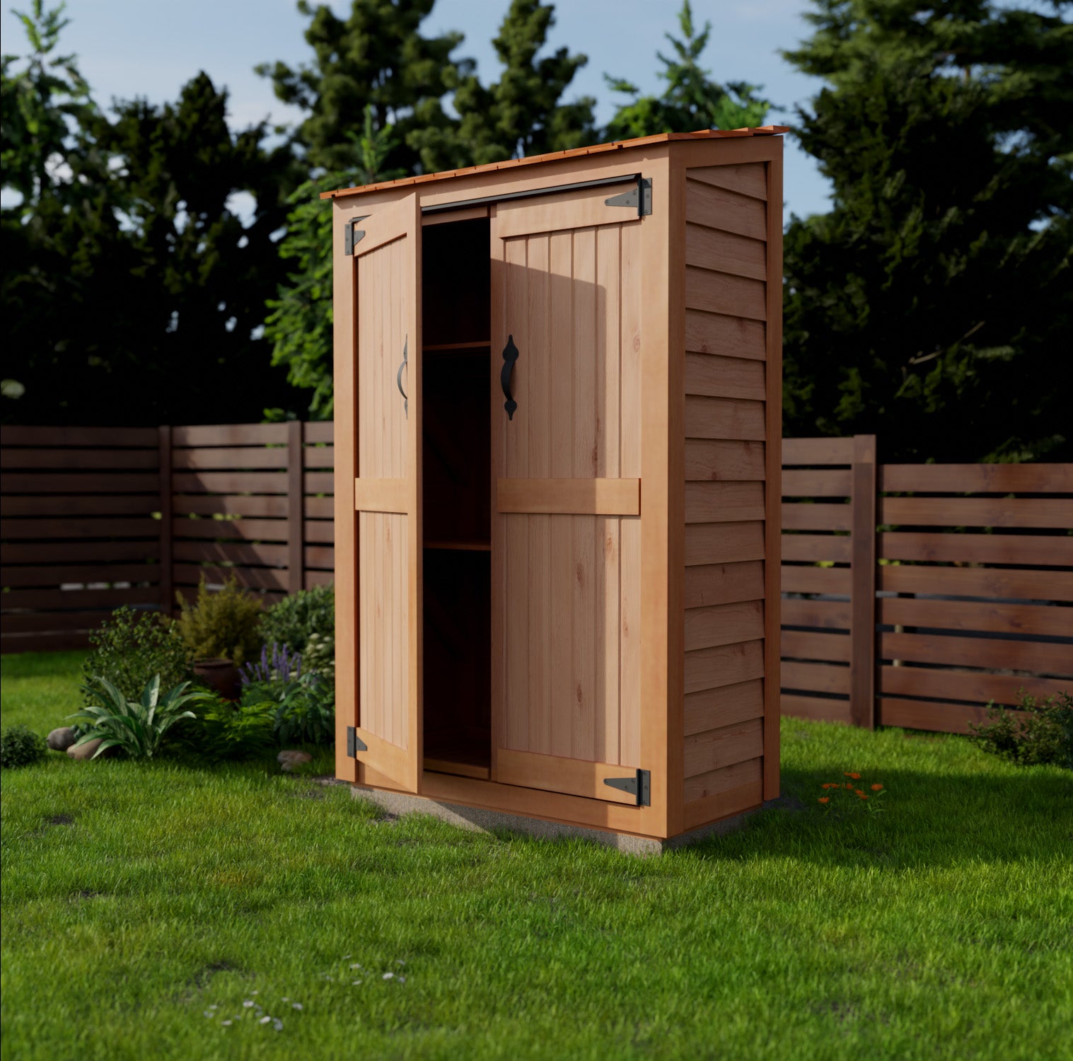 Outdoor Living Today 4 x 2 Foot Cedar Garden Chalet Tool Shed