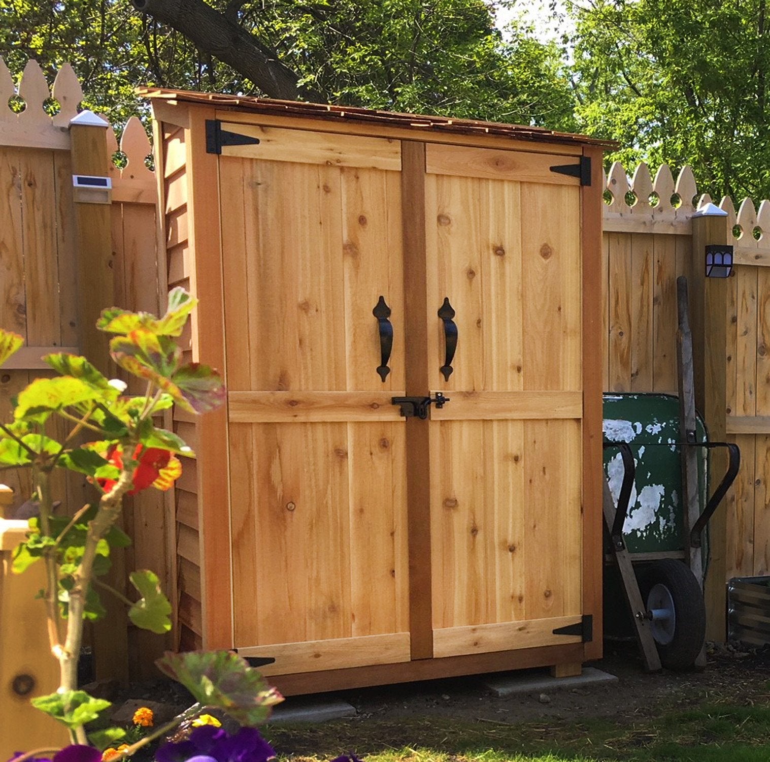 Outdoor Living Today 4 x 2 Foot Cedar Garden Chalet Tool Shed