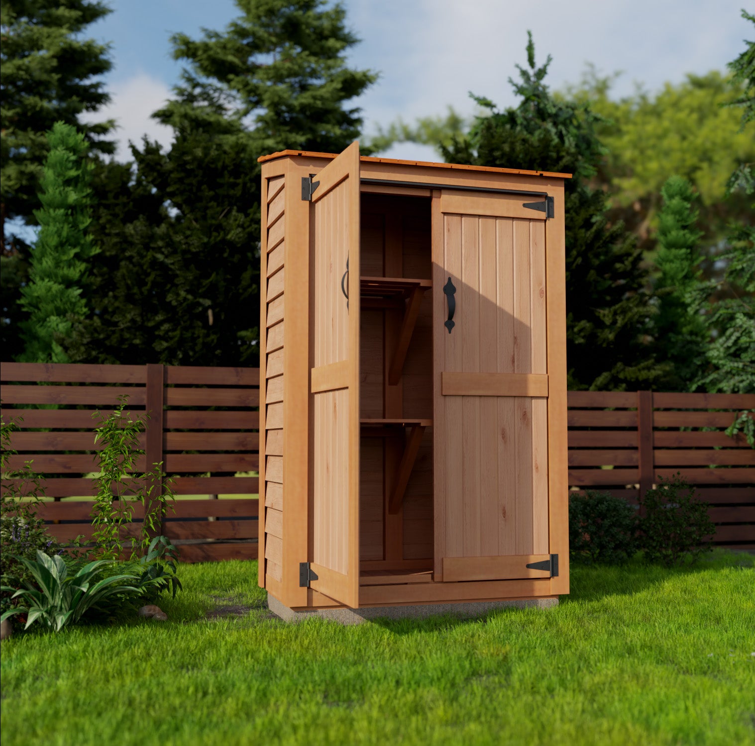 Outdoor Living Today 4 x 2 Foot Cedar Garden Chalet Tool Shed