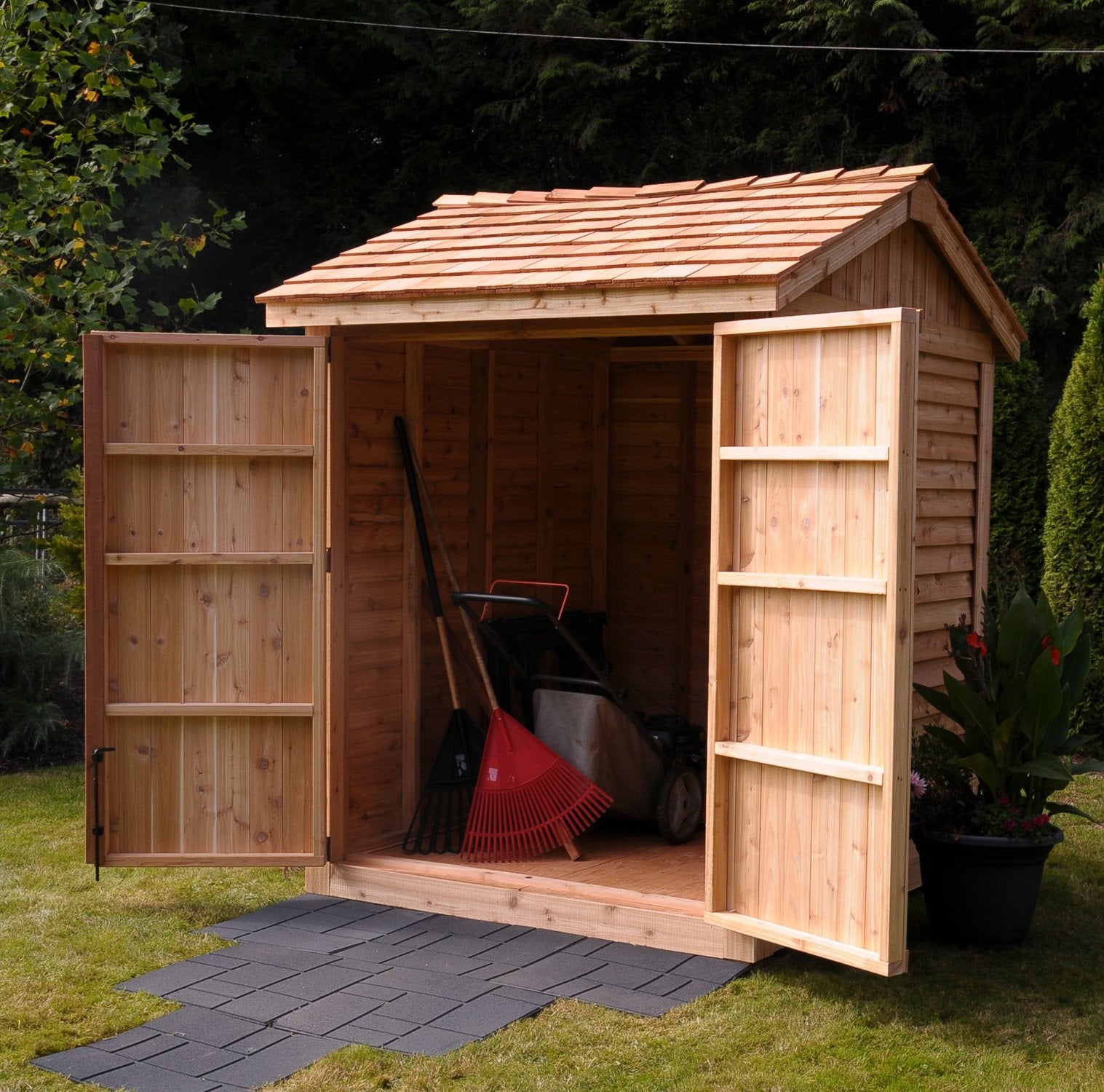 Outdoor Living Today 6 x 6 Foot Maximizer Cedar Storage Shed