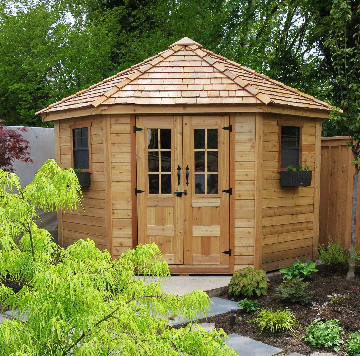 Outdoor Living Today 9 x 9 Foot Penthouse Cedar Corner Shed
