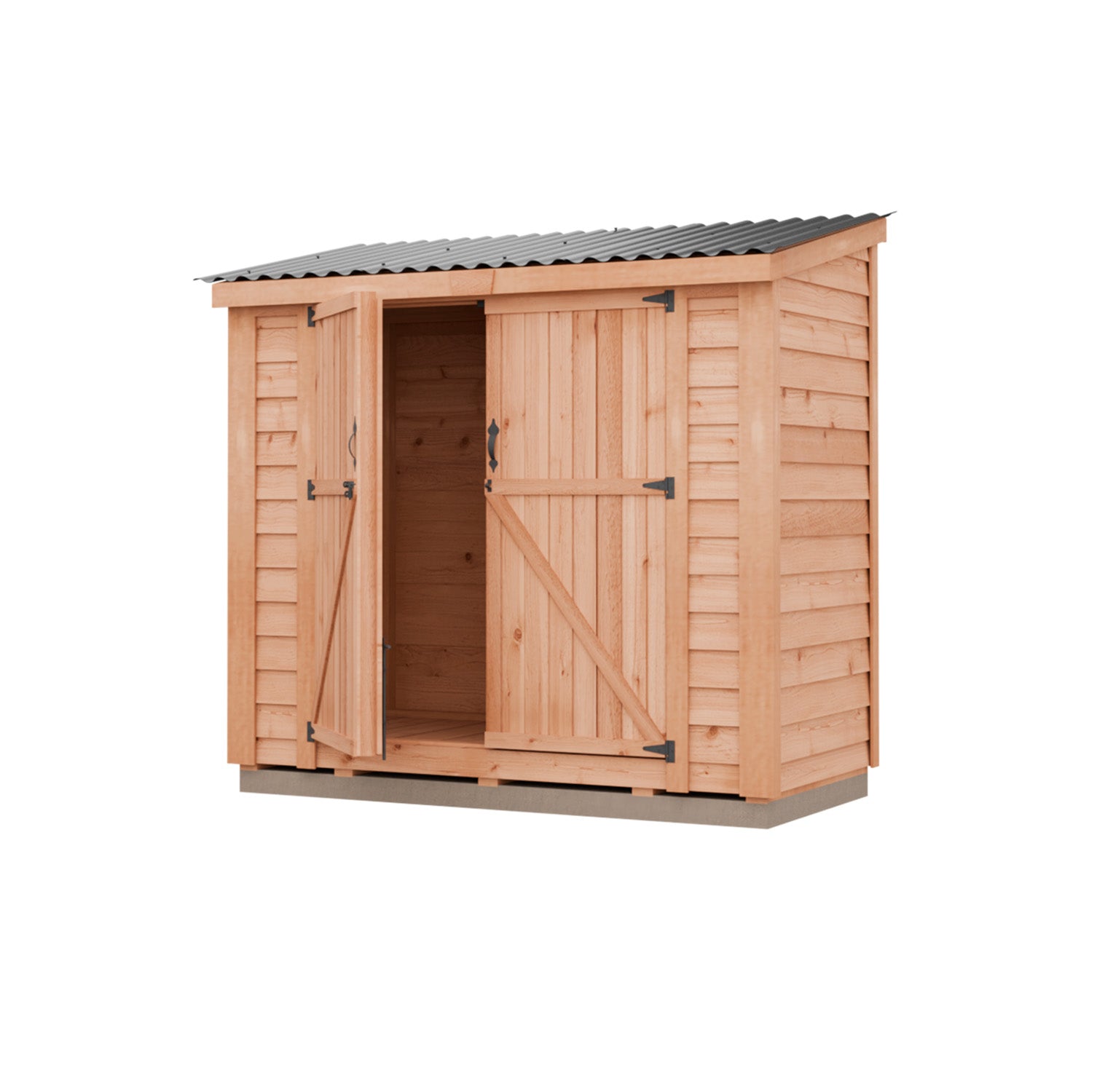 Outdoor Living Today 8 x 4 Foot SpaceSaver Lean-To Double Door Cedar Shed