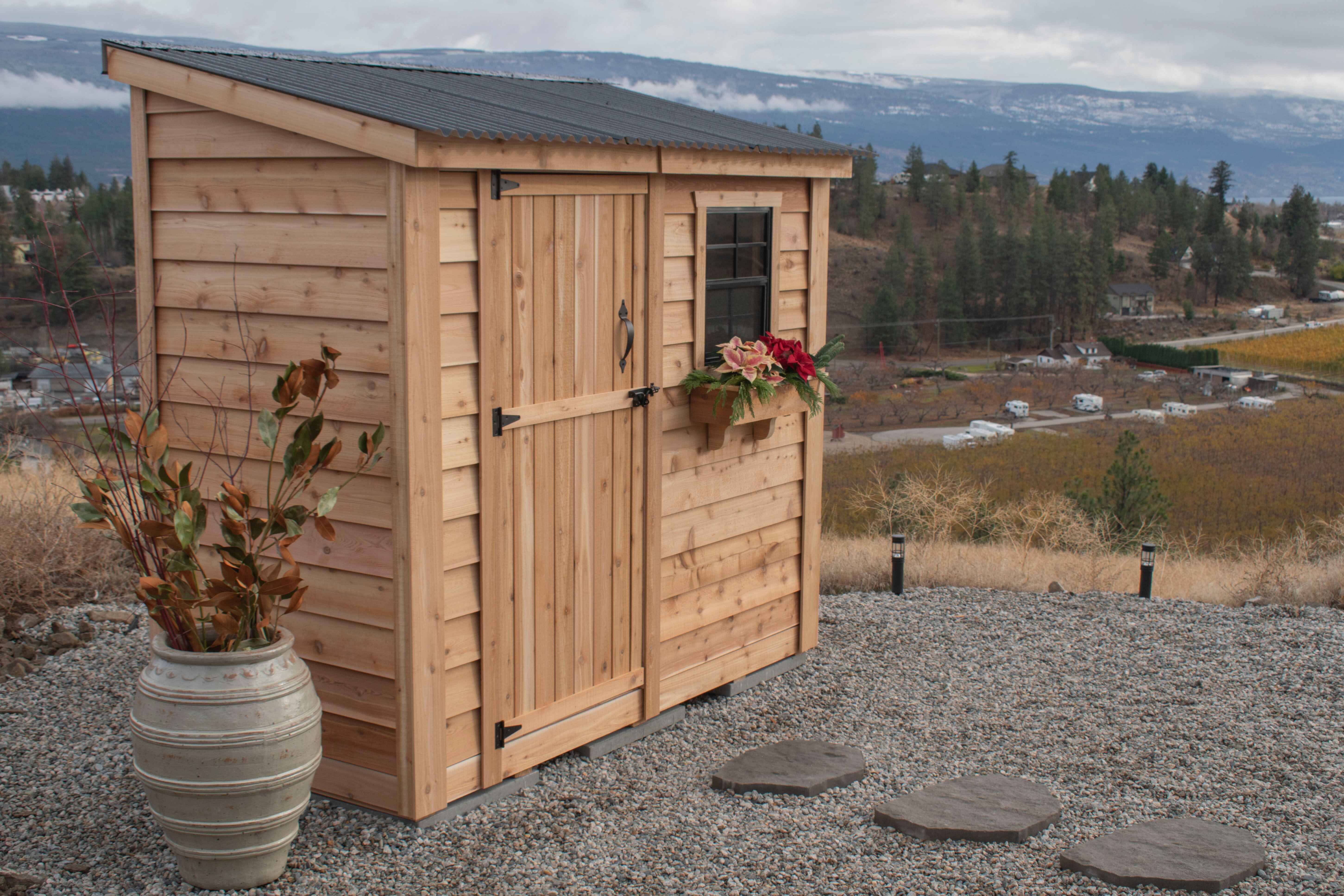 Outdoor Living Today 8 x 4 Foot SpaceSaver Lean-To Cedar Shed