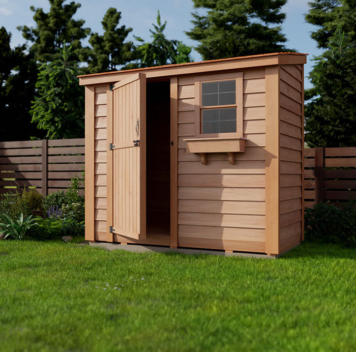 Outdoor Living Today 8 x 4 Foot SpaceSaver Lean-To Cedar Shed