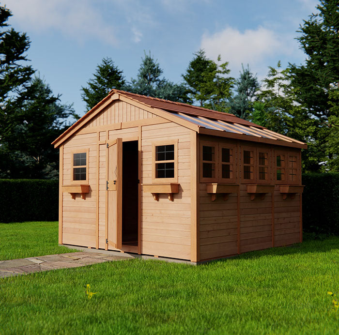 Outdoor Living Today 12 x 12 Foot SunShed Cedar Garden Shed