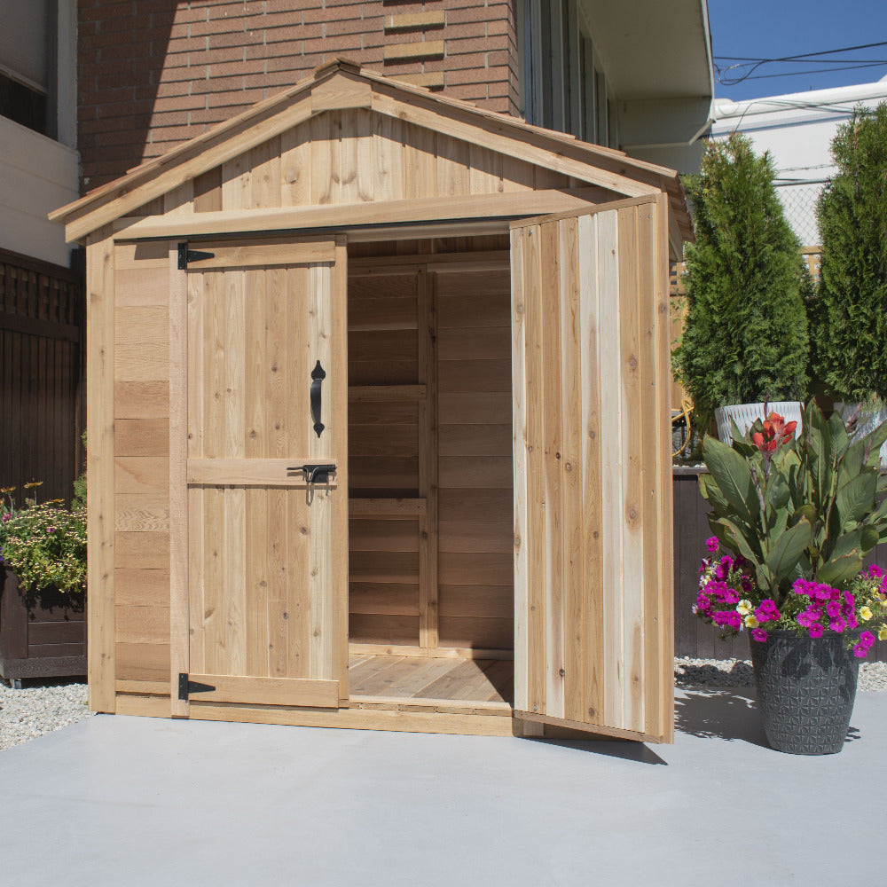 Outdoor Living Today 6 x 4 Foot SpaceMaster Double Door Cedar Shed