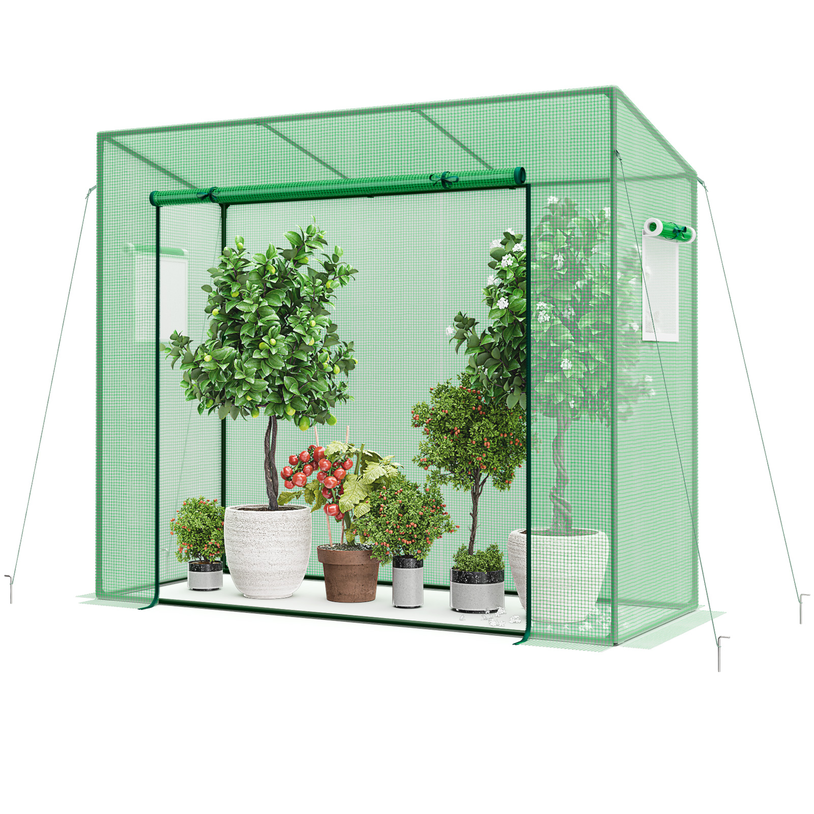 Costway 7 x 3 Foot Portable Walk-In Greenhouse with Heavy-Duty Frame and Zipper Door