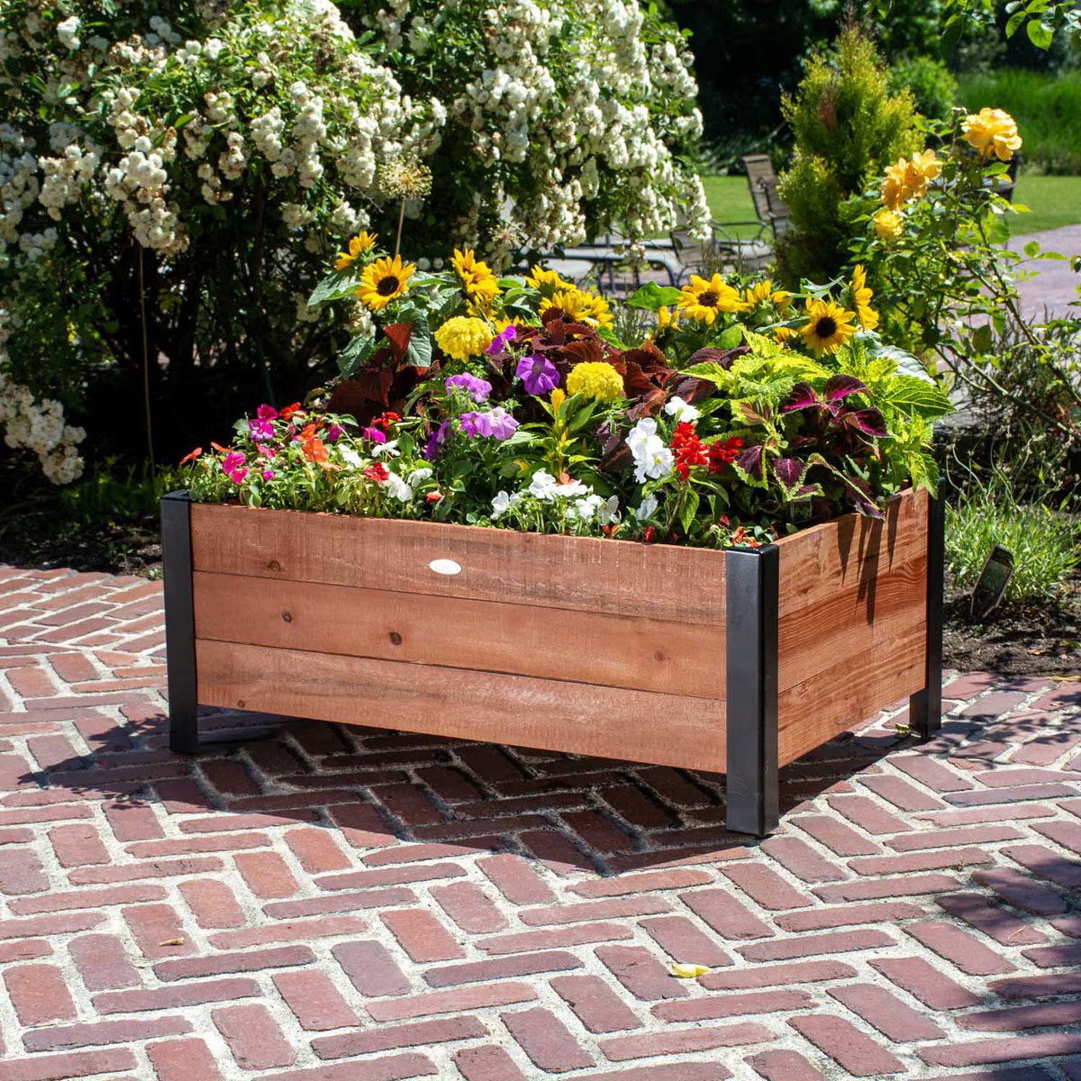 JR Home 37 x 24 Inch Rectangular Urban Garden Low Profile Planter