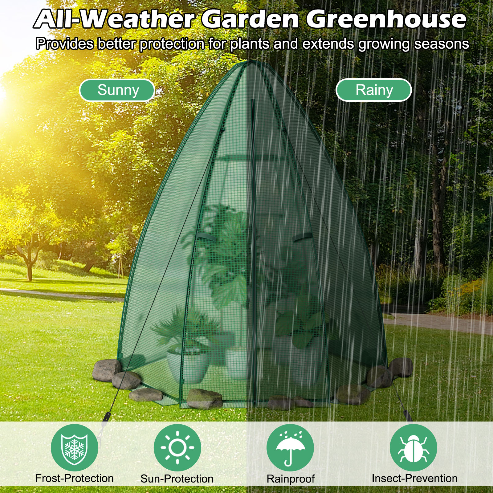 Costway 63 Inch Portable Mini Hexagonal Greenhouse