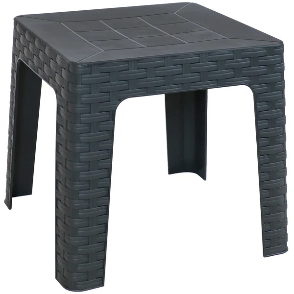 Sunnydaze 18 Inch Plastic Square Patio Side Table