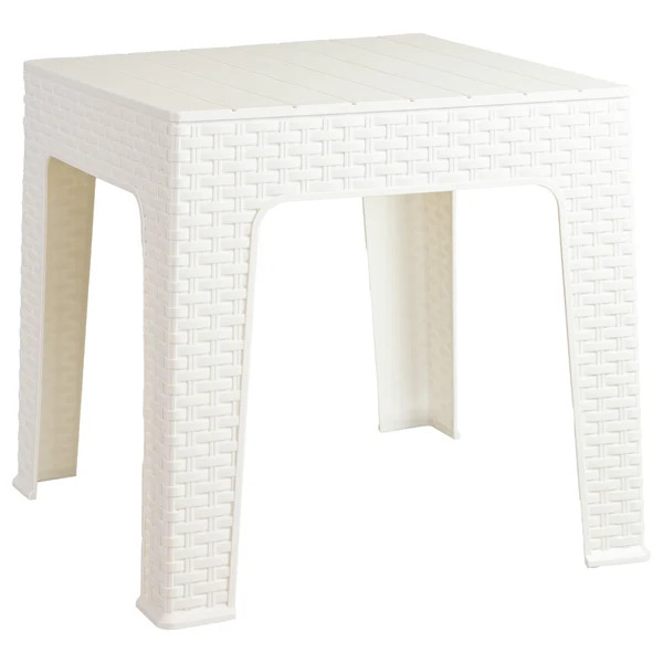 Sunnydaze 18 Inch Plastic Square Patio Side Table