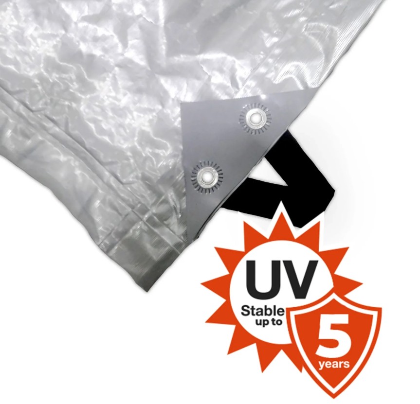 Bio Green 28 x 48 Foot Silver Rainexo Heavy-Duty Tarpaulin