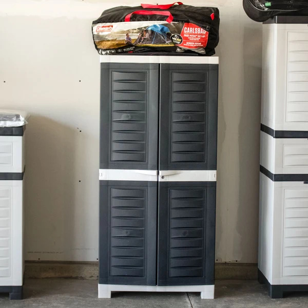 Sunnydaze 49 Inch Lockable Storage Cabinet with 3 Adjustable Shelves