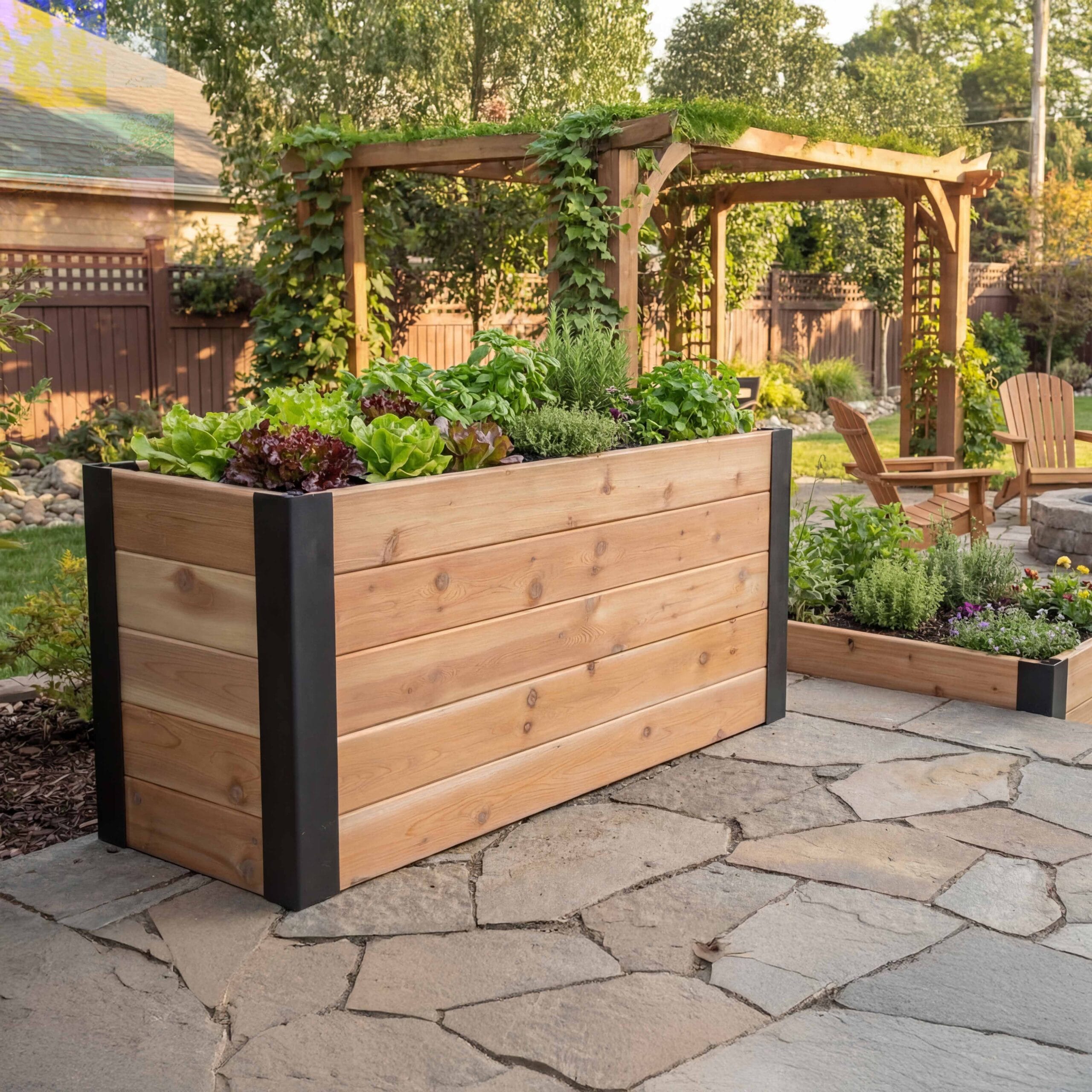 Outdoor Living Today 4 x 1.5 Foot Urban Cedar Raised Garden Bed