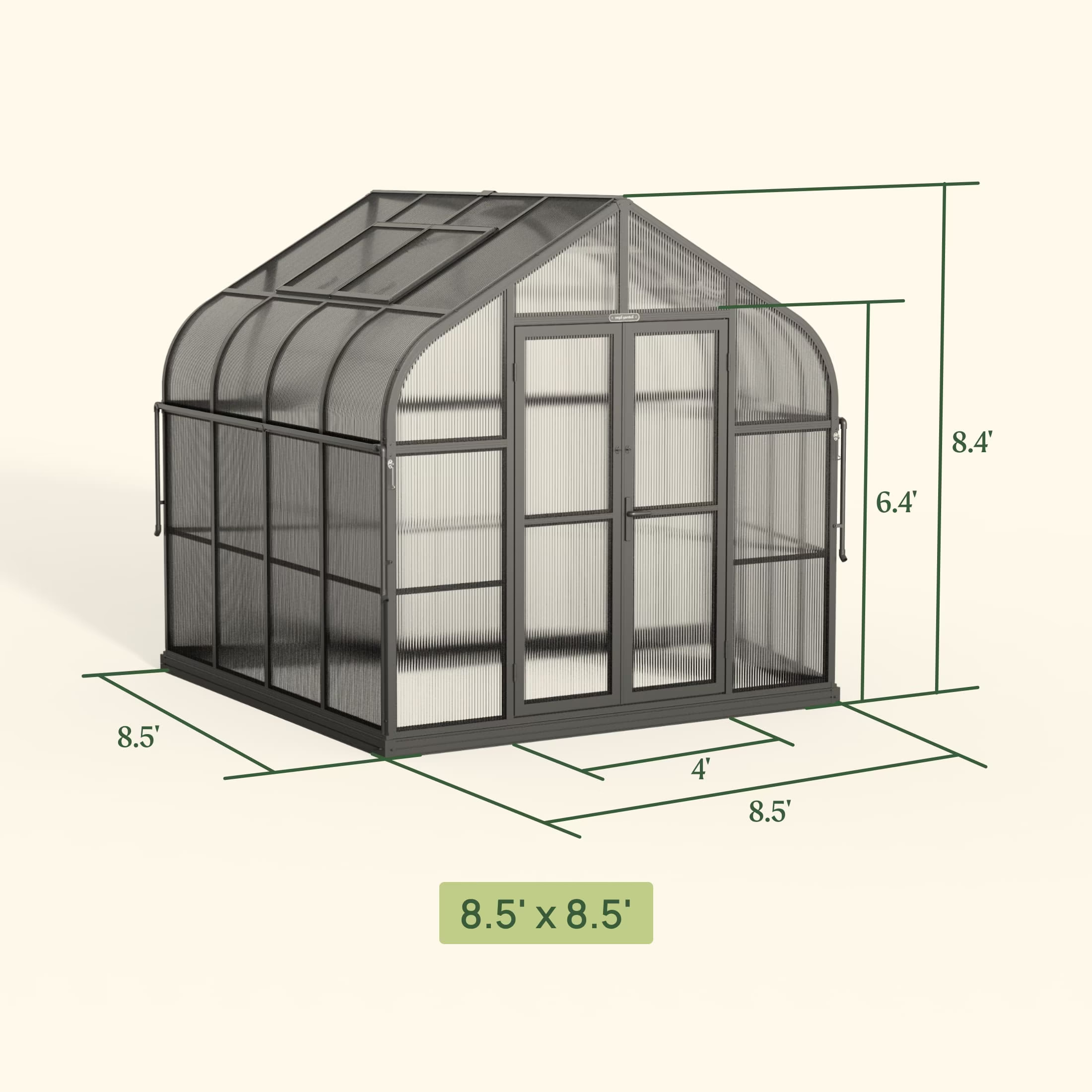 Vego Garden 8.5 x 8.5 Foot Pacific Greenhouse Kit
