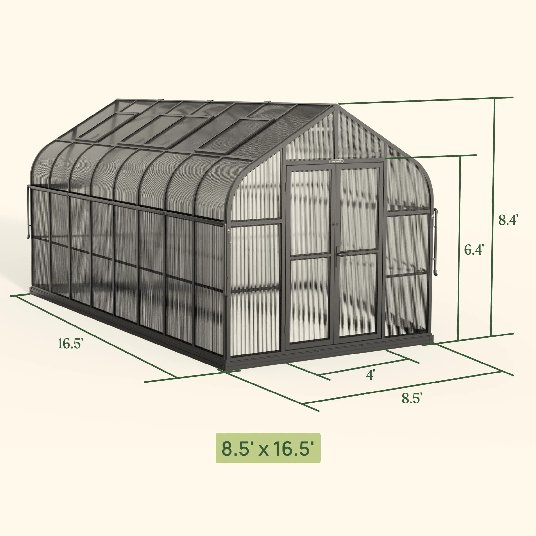 Vego Garden 8.5 x 16.5 Foot Pacific Greenhouse Kit