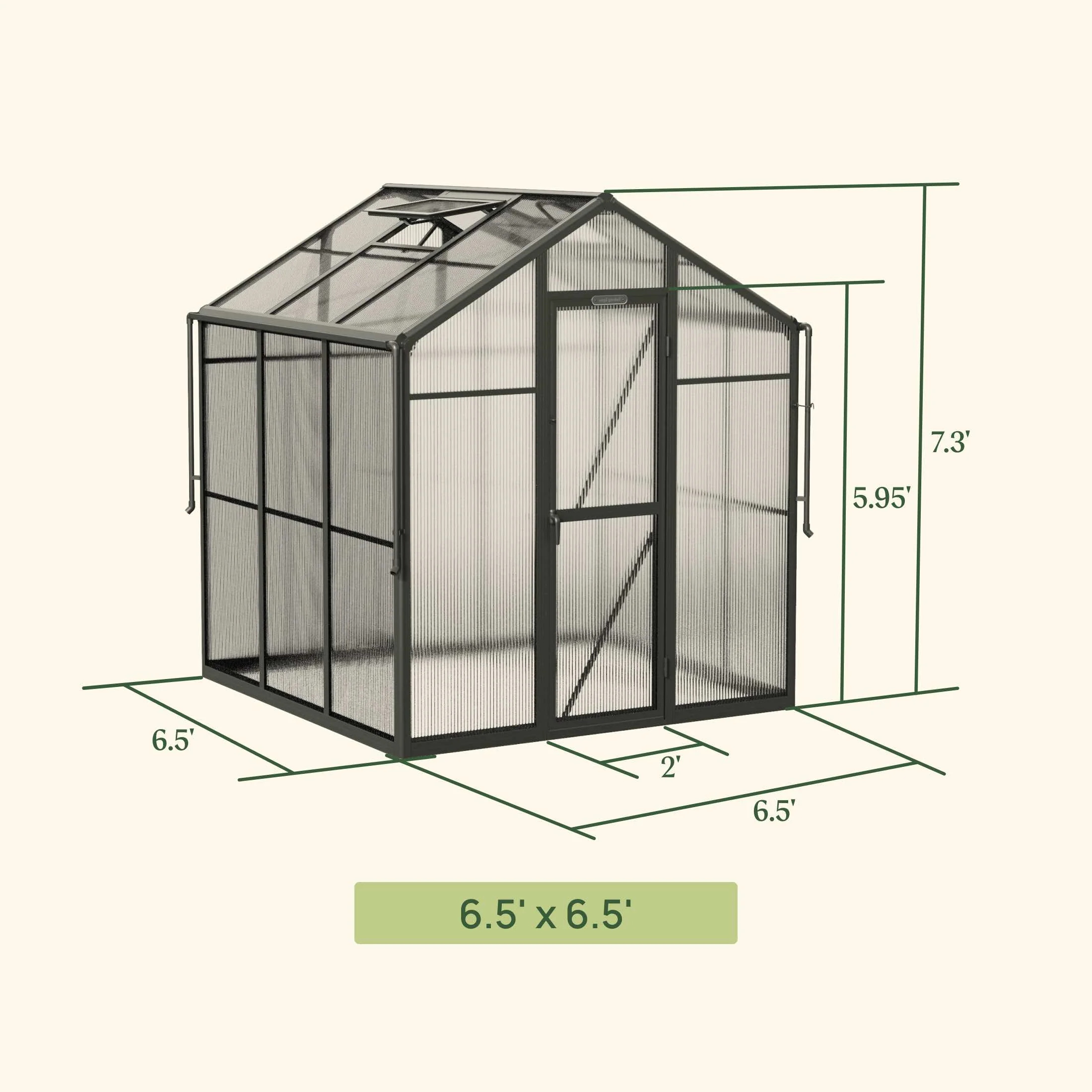 Vego Garden 6.5 x 6.5 Foot Junior Victorian Greenhouse