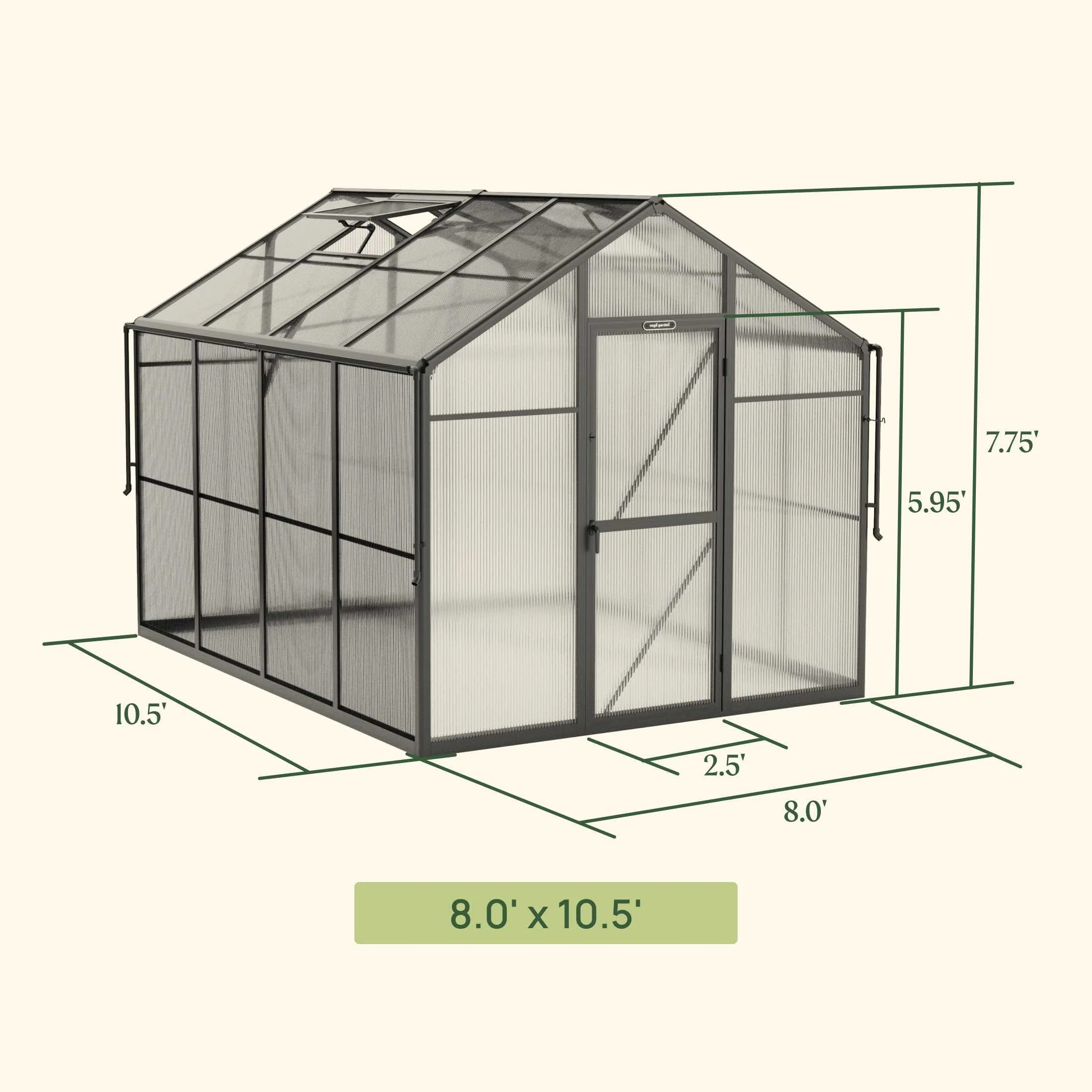 Vego Garden 8 x 10.5 Foot Junior Victorian Greenhouse