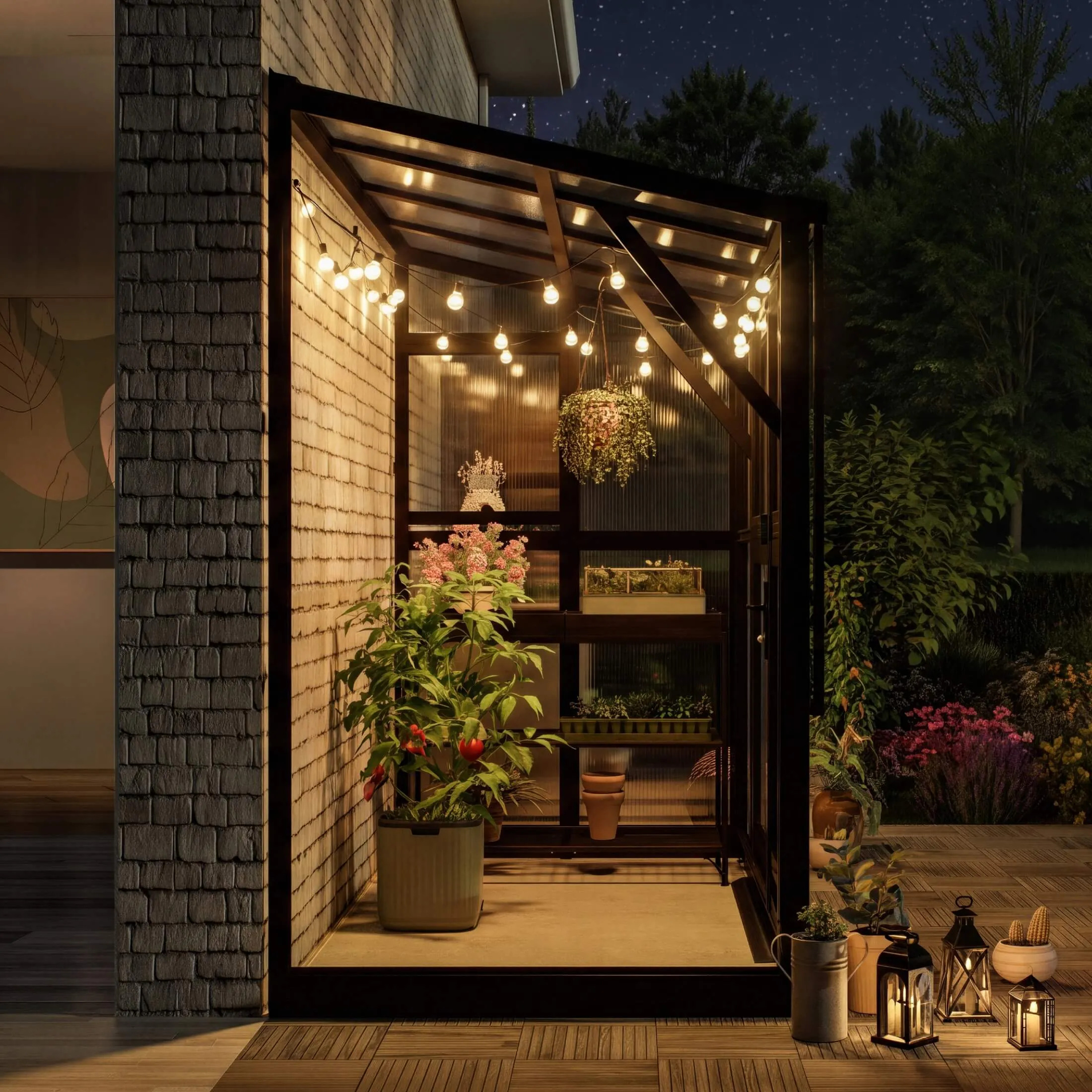 Vego Garden 4.5 x 8.5 Foot Lean-To Greenhouse